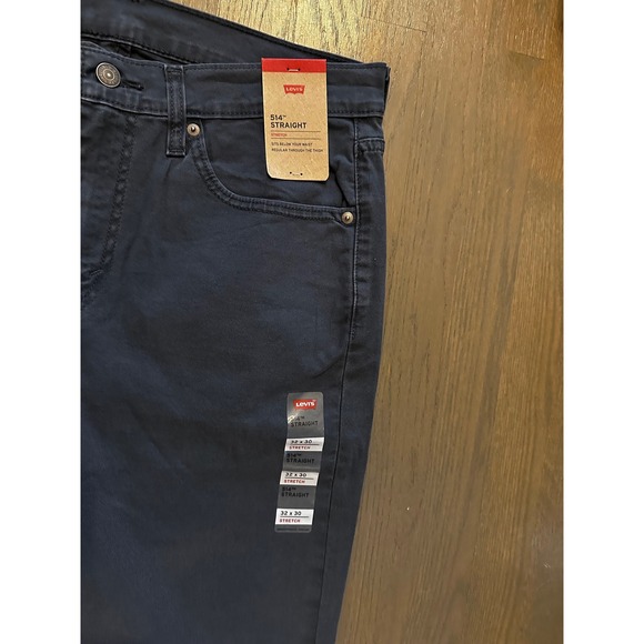 Levi's 514 Straight Fit Dark Wash Stretch Jeans Mens 32x30 - Picture 2 of 3